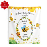 Blue Bee Baby Shower Backdrop for Baby Boys - iJay Backdrops
