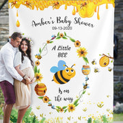 Blue Bee Baby Shower Backdrop for Baby Boys - iJay Backdrops