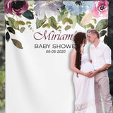 Purple Floral Baby Shower Backdrop, Colorful Garden Flowers, Floral Backdrop, Photobooth Props, Baby Shower Decoration 01BS55 - iJay Backdrops