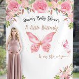 Personalized baby backdrop for butterfly baby shower decor - iJay Backdrops