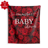 Red Roses Baby Shower Backdrop - iJay Backdrops