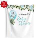 Personalized Oh Boy - Greenery Backdrop for Baby Shower. - iJay Backdrops