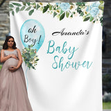 Personalized Oh Boy - Greenery Backdrop for Baby Shower. - iJay Backdrops