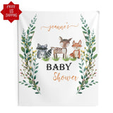 Greenery Animals Baby Shower Backdrop - iJay Backdrops