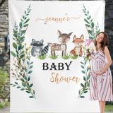 Greenery Animals Baby Shower Backdrop - iJay Backdrops