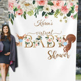 Drive by Pink Floral Baby Shower Backdrop - iJay Backdrops