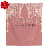 Rose Gold Baby Shower Backdrop, Custom Backdrop, Baby shower Decoration, Custom Photobooth Backdrop, Pink and Gold Baby shower - iJay Backdrops