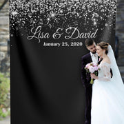 Black and Silver Wedding Backdrop - iJay Backdrops
