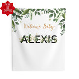 Personalized Greenery Backdrop for Baby Shower. - iJay Backdrops