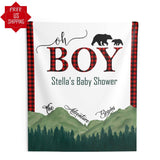 Personalized Lumberjack Baby Shower Backdrop - iJay Backdrops