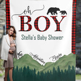 Personalized Lumberjack Baby Shower Backdrop - iJay Backdrops