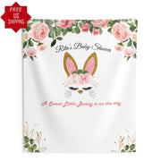Floral Bunny Baby Shower Backdrop - iJay Backdrops
