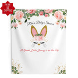 Floral Bunny Baby Shower Backdrop - iJay Backdrops