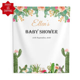 Personalized Cactus Backdrop for Baby Shower. - iJay Backdrops