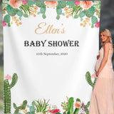 Personalized Cactus Backdrop for Baby Shower. - iJay Backdrops