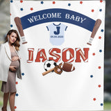 Sports Baby Shower Backdrop | Sports Themed Baby Shower | Boy Baby Shower Backdrop | Football Baby Shower 01WB61 - iJay Backdrops