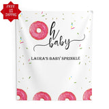 Personalized Donut Baby Sprinkle Backdrop for Baby Shower. - iJay Backdrops