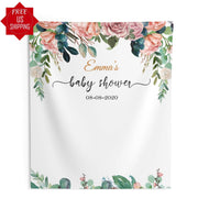 Blush Greenery Baby Shower Backdrop - iJay Backdrops
