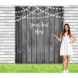 Rustic Gray Wood Personalized Backdrop - iJay Backdrops