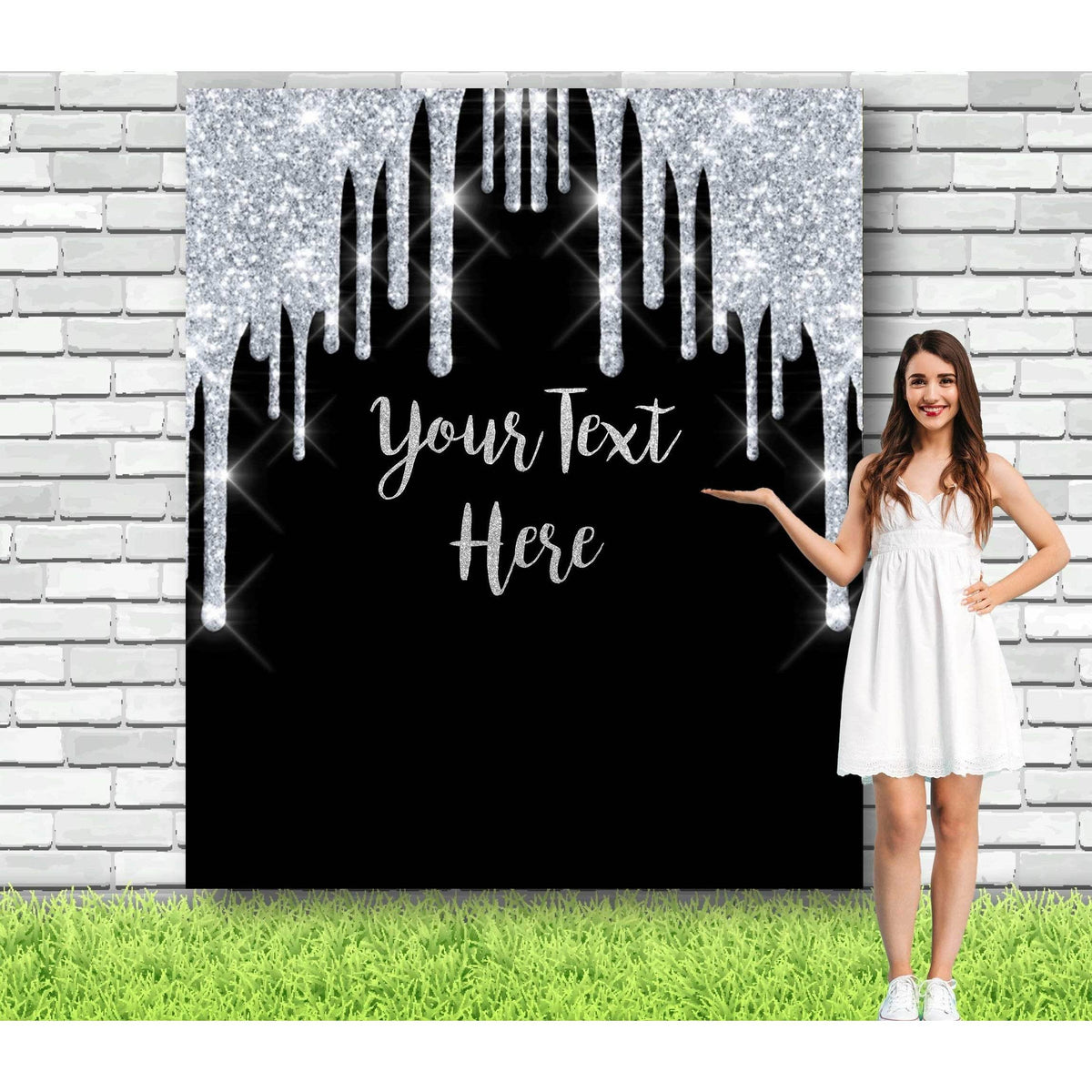 Custom Black and Silver Backdrop - iJay Backdrops