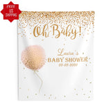 Gold Glitter Cofetti Baby Shower Backdrop - iJay Backdrops