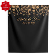Personalized Gold and Black Bokeh Lights Backdrop - iJay Backdrops