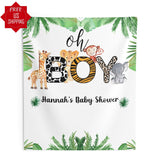 Personalized Safari Animal Baby Shower Backdrop - iJay Backdrops