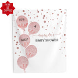 Rose Gold Baby Shower Decor, It's a Girl Baby Shower Backdrop, Balloons Photography Backdrop - iJay Backdrops