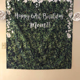 Personalized Fabric Grass Backdrop with Flowers - iJay Backdrops