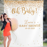 Gold Glitter Cofetti Baby Shower Backdrop - iJay Backdrops