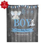 Rustic Elephant Baby Shower Backdrop - iJay Backdrops