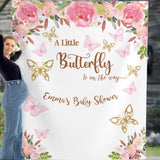 Personalized Baby Shower Backdrop for Butterfly Baby Shower Decor - iJay Backdrops