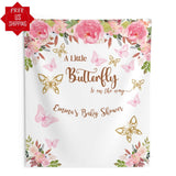Personalized Baby Shower Backdrop for Butterfly Baby Shower Decor - iJay Backdrops
