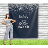Navy and Silver Prom Graduation Backdrop - iJay Backdrops