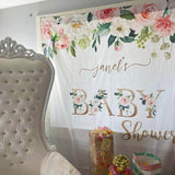 Custom Girl Baby Shower Floral Backdrop - iJay Backdrops