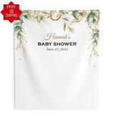 Greenery Watercolor Baby Shower Backdrop - iJay Backdrops