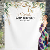 Greenery Watercolor Baby Shower Backdrop - iJay Backdrops