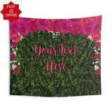 Pink Flowers Grass Backdrop Fabric - iJay Backdrops