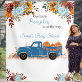 Personalized Pumpkin Truck Backdrop for Baby Shower - iJay Backdrops