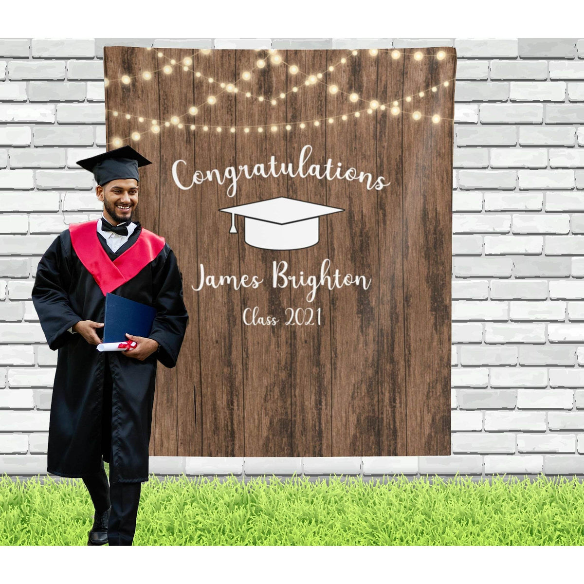 Rustic Graduation Party Backdrop - iJay Backdrops