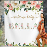Floral Name Baby Shower Backdrop - iJay Backdrops