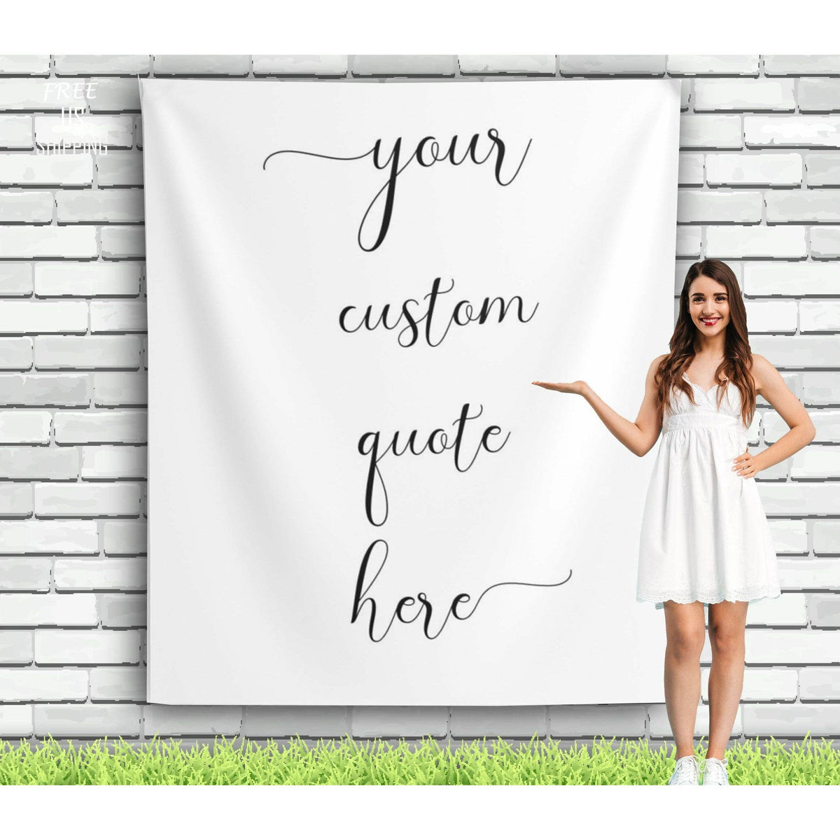 Custom Quote Backdrop for Weddings - iJay Backdrops