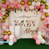 Custom Girl Baby Shower Floral Backdrop - iJay Backdrops