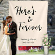 Wedding Quote Backdrop - Here's to Forever - iJay Backdrops