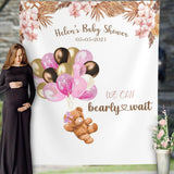 Pink Bear Balloons Baby Shower Backdrop - iJay Backdrops