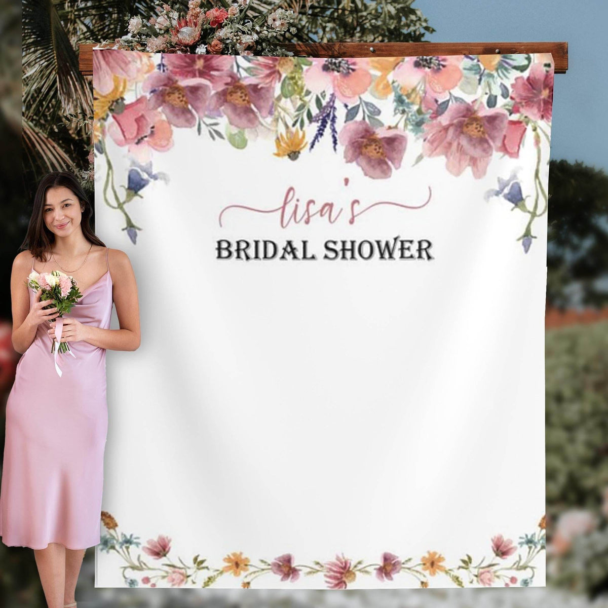 Wildflower Bridal Shower Backdrop - iJay Backdrops