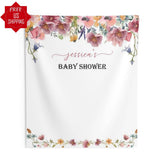 Wildflower Baby Shower Backdrop, Spring, Summer Baby Shower Decor, Wildflower Backdrop WFBS1 - iJay Backdrops