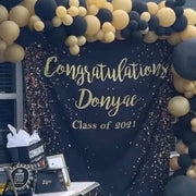 Black and Gold Graduation Backdrop - iJay Backdrops