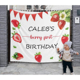 Berry First, Strawberry Birthday Backdrop - iJay Backdrops