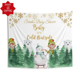 Winter Baby Shower Backdrop, Baby Its Cold Outside, Gender Neutral Baby Shower Banner, Winter Baby Shower Decoration - iJay Backdrops